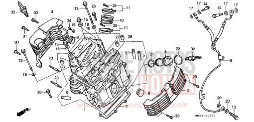 ZYLINDERKOPF (VORNE) VT1100CJ de 1988